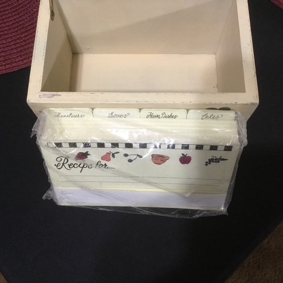 Lillian Vernon Recipe Wooden Box with subject/note cards NICE! - Picture 5 of 13